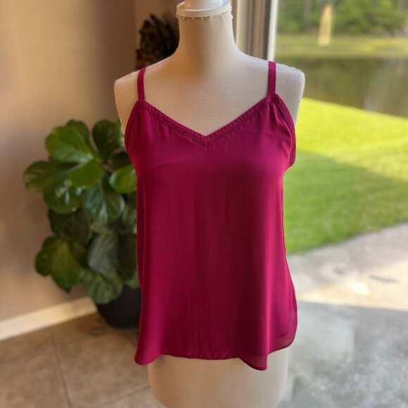 Loft V Neck Tank Top Maroon Burgundy Red Size XS. Excellent Used Condition. - Picture 1 of 5